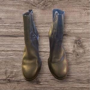 FRYE Black Leather Ankle Boots